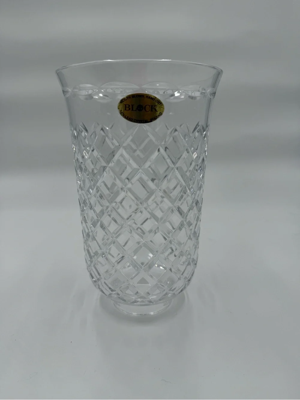 BLOCK Hand Blown Hand Cut‎ Lead Crystal Vase 8
